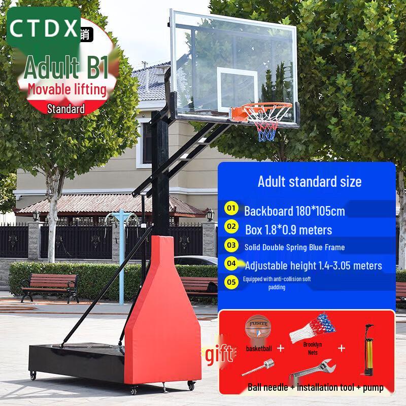 CTDX Adjustable & Movable Outdoor Basketball Hoop