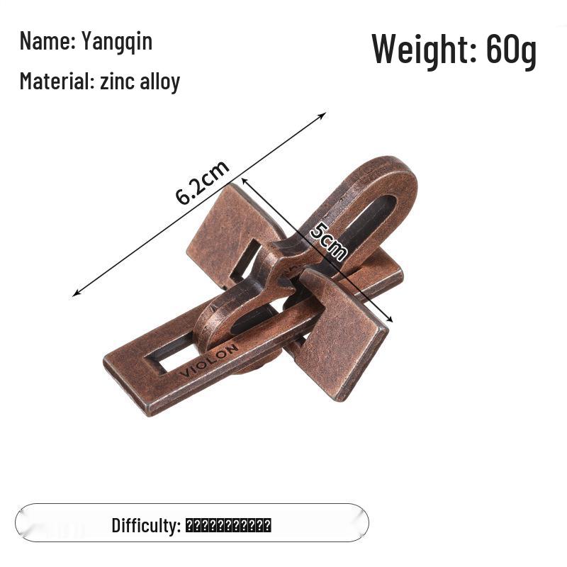 Zinc Alloy Kongming Puzzle Lock: Disentanglement Ring Educational Toy