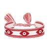 Women's Fashion Hand-Woven Lucky Evil Eye Bracelet with Tassel and Embroidery