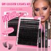 False Eyelash Set, Single Cluster Of Hot Melt Hair, Dense Curled D-Curved 10-16Mm Eyelashes