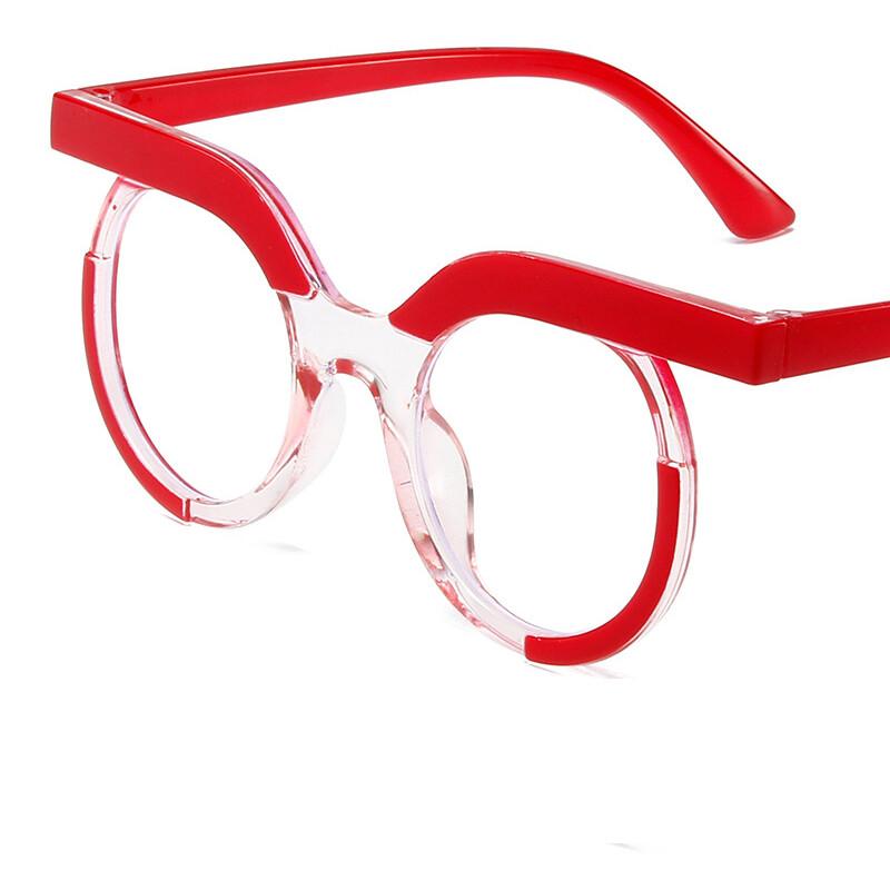 

Large Frame Clear Lens Glasses Round Fashion Reading Glasses Women Men Anti Blue Light Optical Spectacles Eyeglasses 0 красный