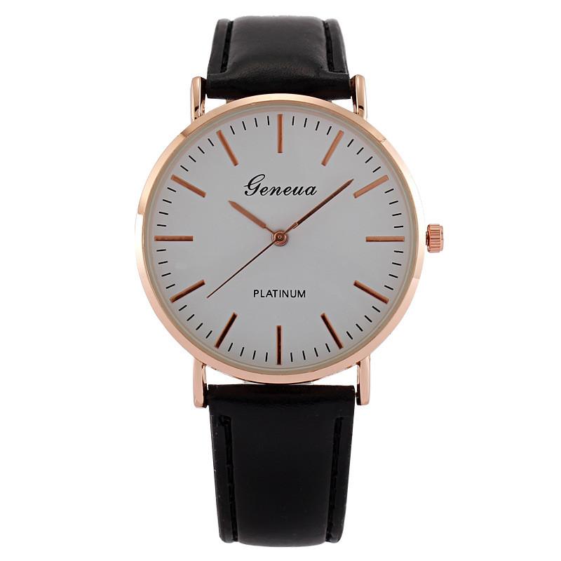 

Minimalist Mens Quartz Watch With Slim Case And Leather Band For Business And Casual Wear Gold Black