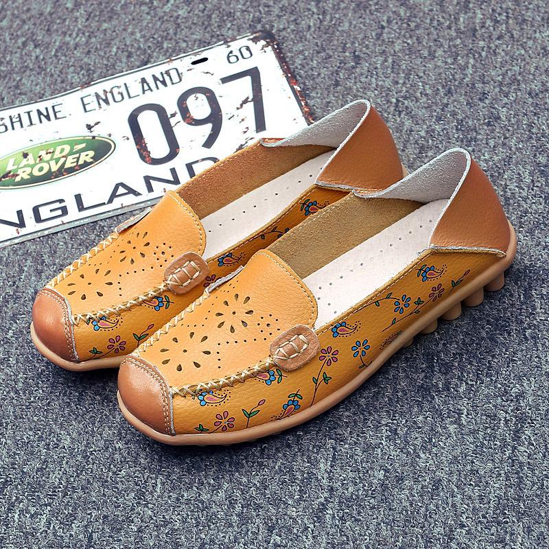 

Мода Мода Ретро Женская обувь Весна Новые Туфли-лодочки с круглым носком на плоской подошве Простая женская повседневная обувь Противоскользящие Принтованные Женские лоферы 44