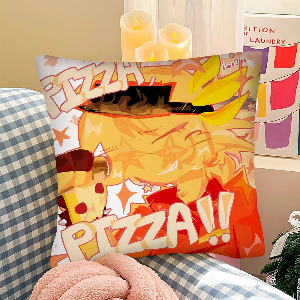 

pc EElliot Anime Pizza Pillow Case Fashion Square Pillowcase Bedroom Sofa Room Ins Decoration Leisure 40x40 cm