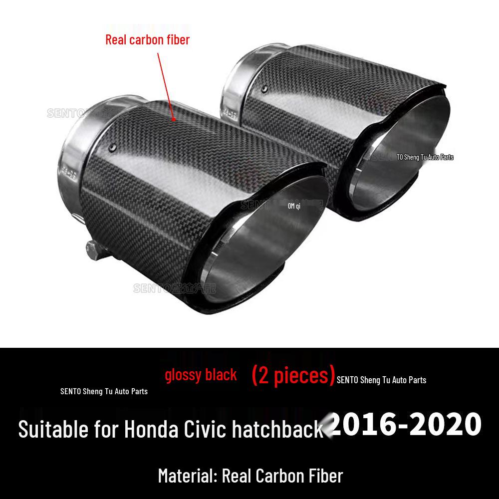 

2016-2020 Honda Civic Хэтчбек Декоративная насадка выхлопной трубы из углеродного волокна