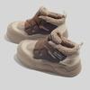 Women's High-top White Fleece Sneakers New Winter Casual Shoes Warm Cotton-padded Shoes Round Toe Snow Boots