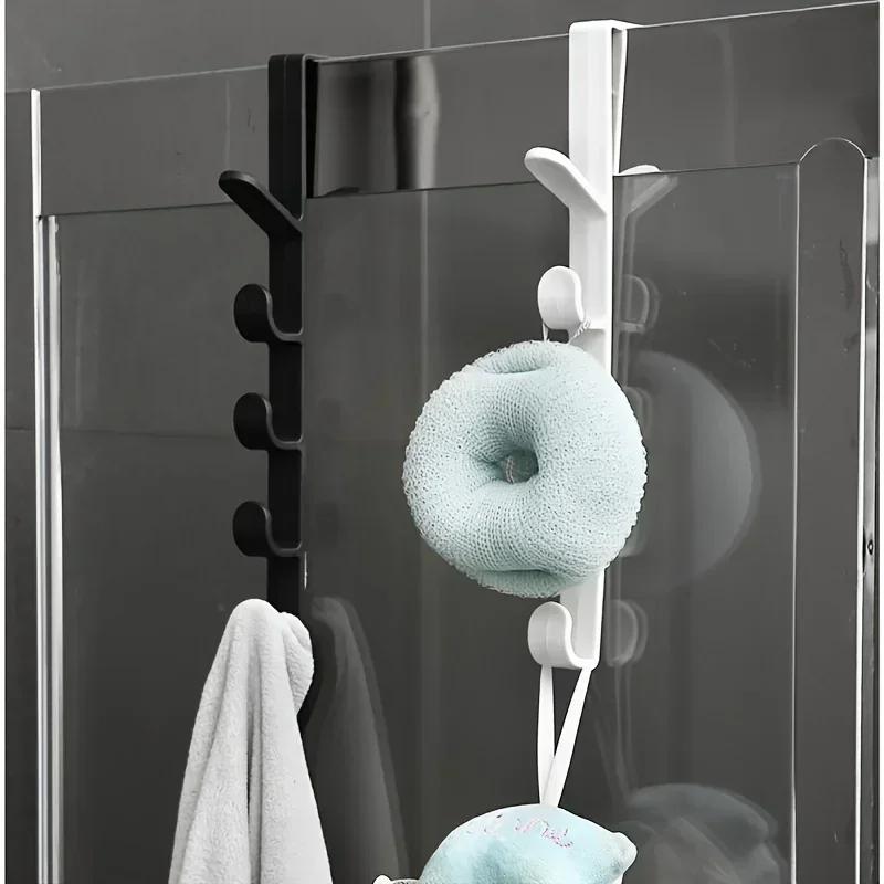 Bedroom Door Hanger Clothes Hanging Rack Over The Door Plastic Home Storage Organization Hooks, Purse Holder For Bags Rails