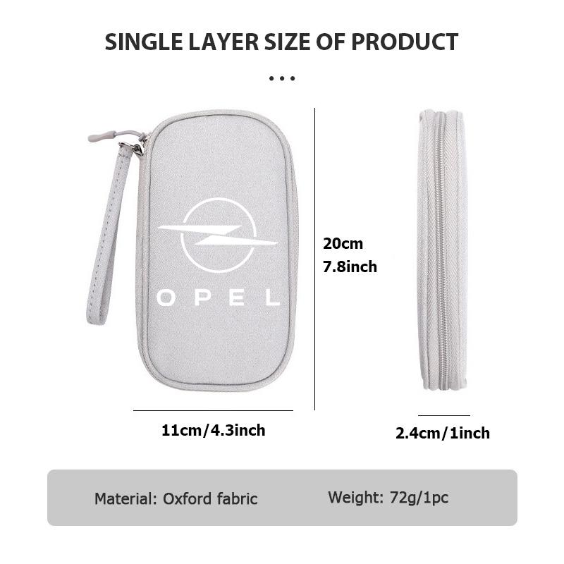 For Opel Portable Car Digital Storage Bag Data Cable Protector Cover Waterproof Tool Bags Corsa D Astra G H J K F Mokka C Zafira BX8