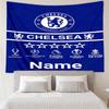 Custom Name Chelsea Football Club Print Tapestry, Backdrop, Easy Setup, Ideal for Bedroom, Office & Living Room, with Aesthetic Wall Hanging Decor.