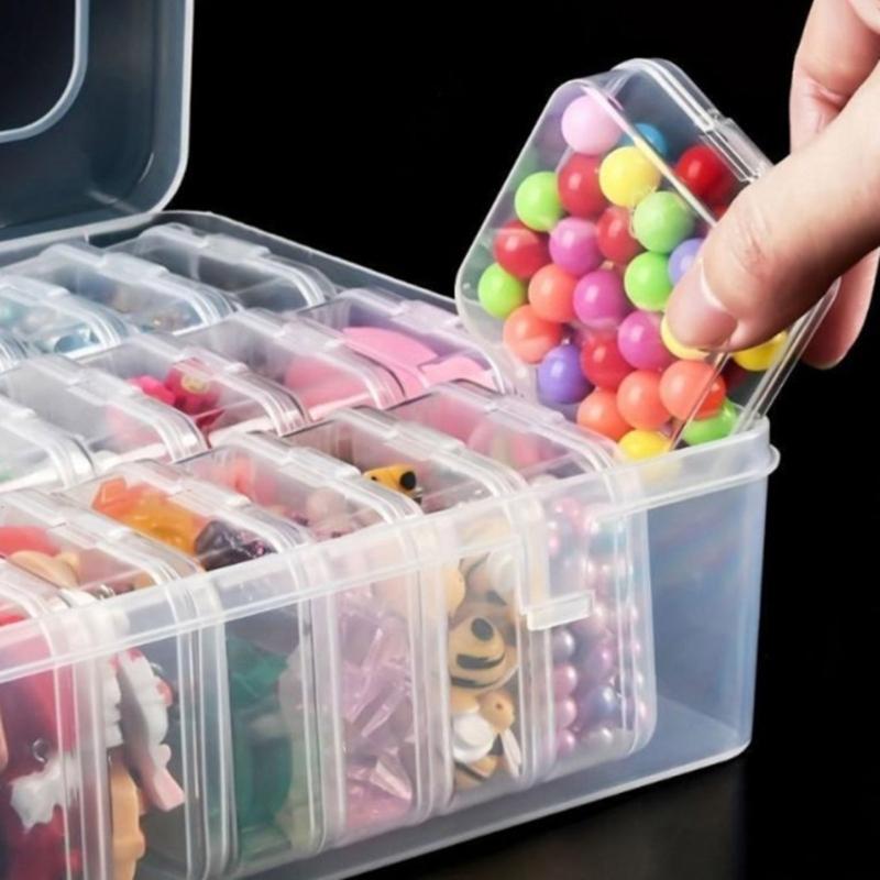 Clear Sturdy Plastic 30 Divider Storage Box Portable Accessory for Efficient Organization of Small Household Items