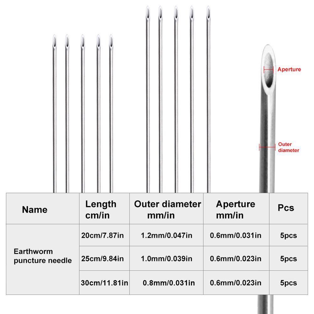 5 Stück Regenwurm-Haken Nadel Wurm Angelnadel Einfach zu bedienen Angel-Montagenadel Angel-Köderwerkzeug Angelzubehör