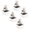 5PCS Push Button Latch Elegant Multipurpose RV Keyless Cupboard Door Knob Latch for Motorhome Home Yachts White Base