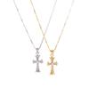 S925 Sterling Silver Zirconia Cross Pendant Necklace - Retro Fashion Style Clavicle Chain X110