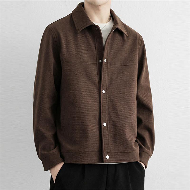 Spring Autumn Business Casual Jackets Men Solid Loose Turn Down Collar Fashion Outwear Coats Male High Quality Jacket Plus Size