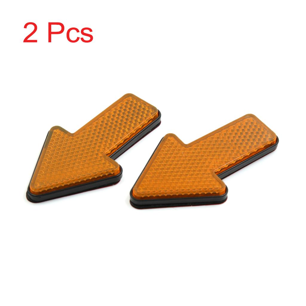 Uxcell 2/6pcs Red Plastic Arrow Shape Vehicle Car Reflector Reflective Plate Sticker