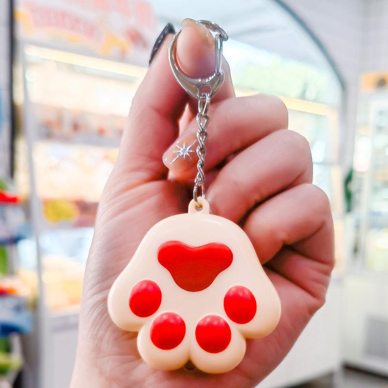 Luminous Sounding Cat Paw Keychain Bell Doll Ornament