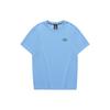 Colorful Casual Series Letter Print Round Neck Short Sleeve T-Shirt Unisex Tops Melancholy-Blue L223U044-00J5