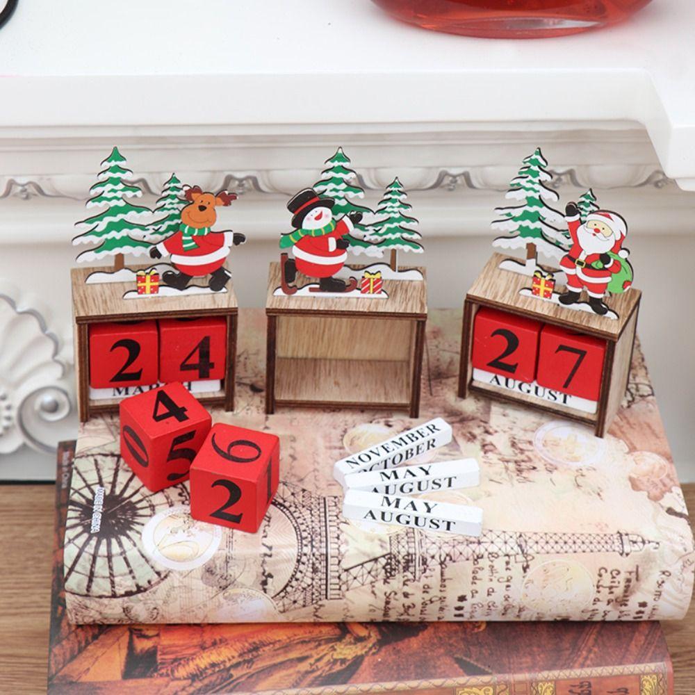 DIY Santa Calendar Ornaments Wooden Christmas Gift Ornaments  Festive Atmosphere