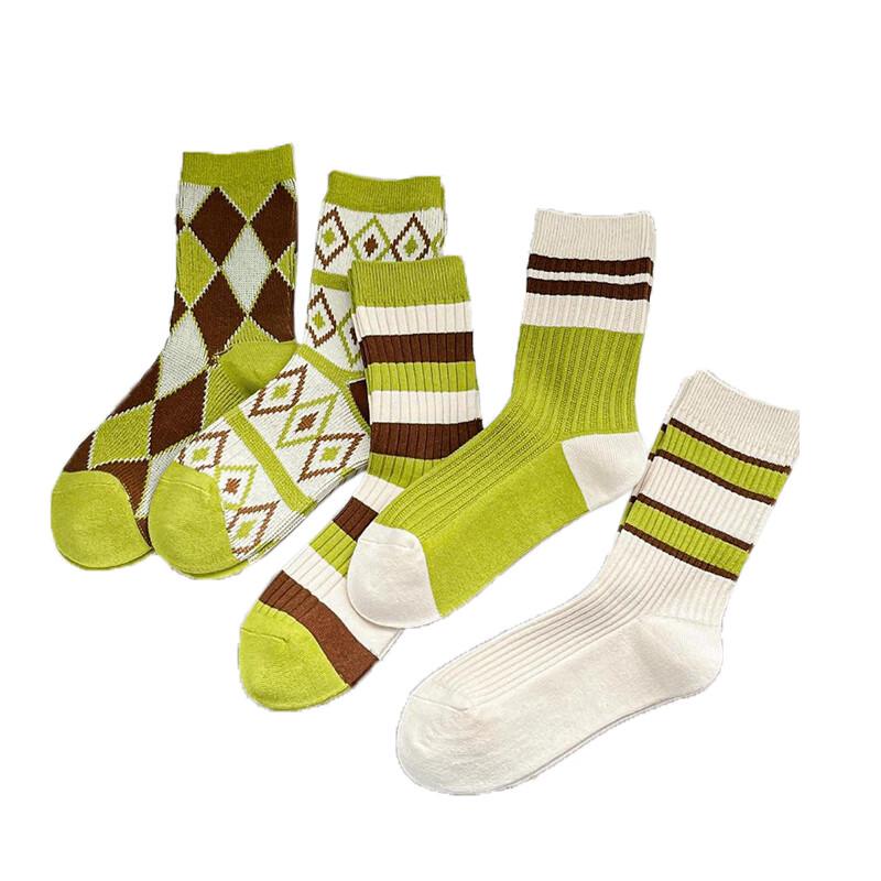 Женские ретро-носки в полоску с напуском LCsanyp (Упаковка из 5 пар) One Size (EU 35-41)