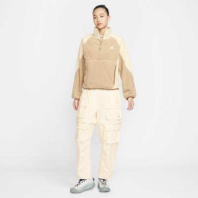 Nike ACG Sweatshirts Women's Khaki Stand Collar Moderate Regular