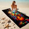 1PC Custom Name Guitar Artwork Beach Towel Highly Absorbent And Sand-Resistant Towel for Swimming, Pool, Yoga, And Travel Lightweight