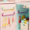 Nuoshi Seamless Slide Rail Suction Cup Hook, Strong Adhesive Hook Without Drilling, Kitchen Storage Bathroom Organizer Shelf Hanger, Pink Blue