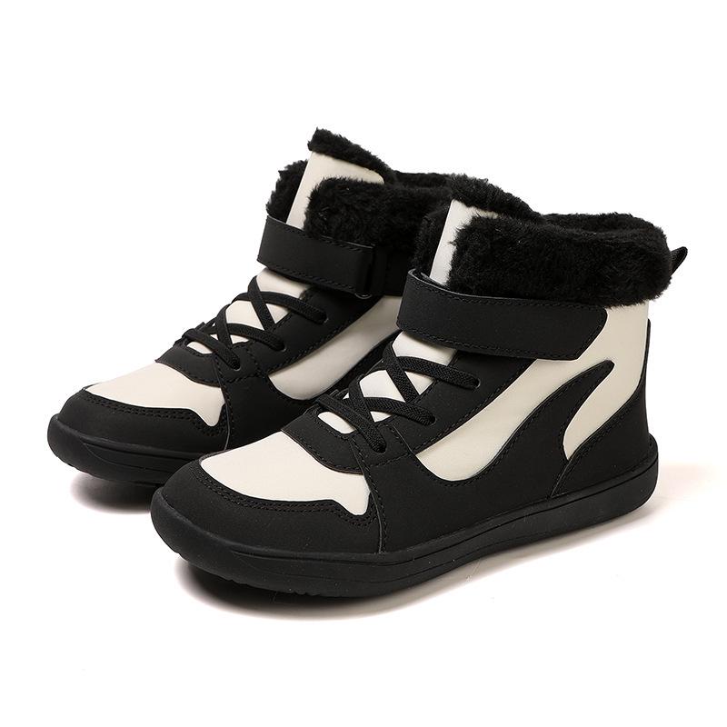Winter Unisex Kids' Korean-Style Snow Boots: Versatile, Thickened, Velvet-Lined, Warm, Waterproof, and Wear-Resistant.