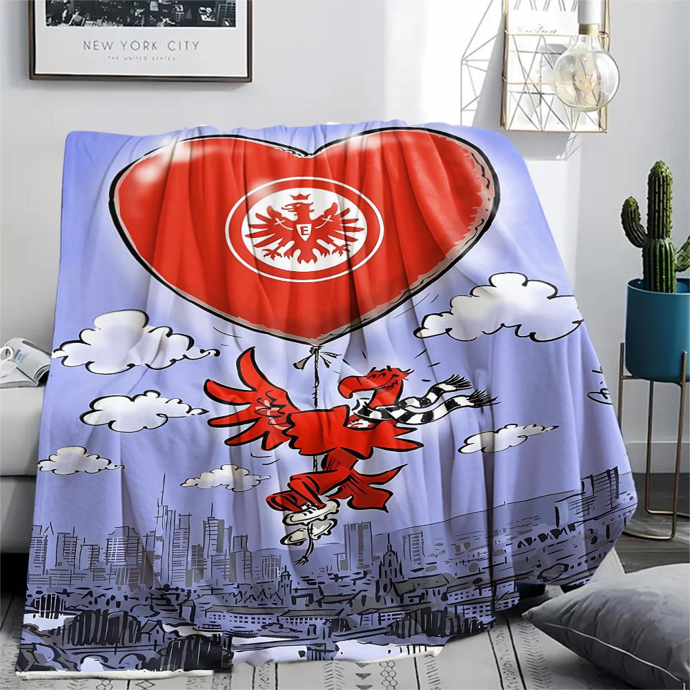 1PC Frankfurt Football Print Flannel Blanket, High quality All Seasons, Home Decor, Warmth and Comfort, Perfect for Christmas Gifts