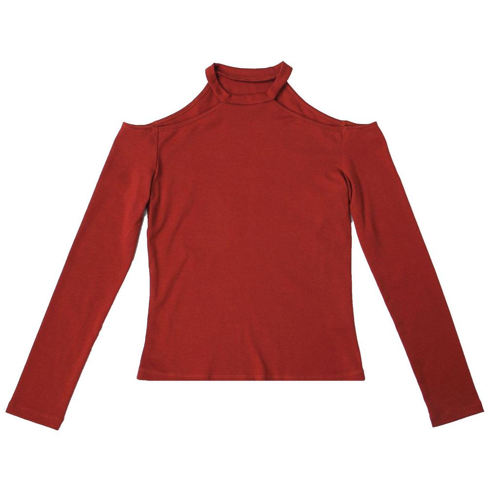 Autumn/Winter One-Shoulder Halter Slimming Long-Sleeve Women's Shirt