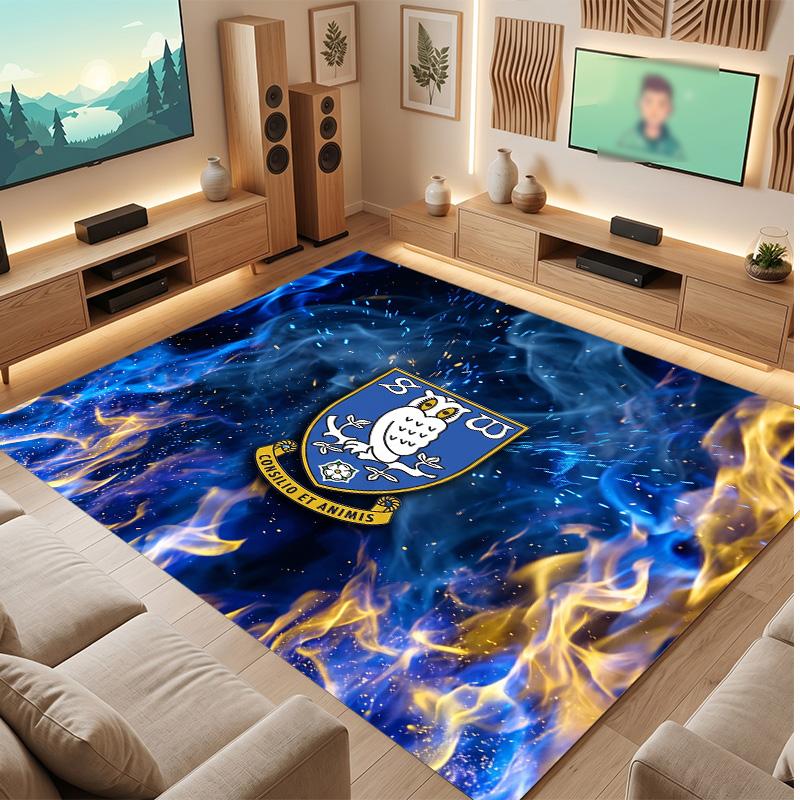Tappeto in Cristallo di Velluto con Stampa del Sheffield Wednesday Football, Comodo Assorbente d'Acqua Antiscivolo per Pavimenti Interni