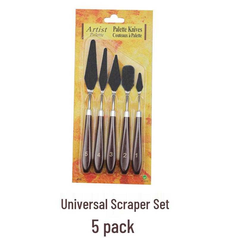 5-Piece Stainless Steel Palette Knife Set for Gouache and Oil Painting