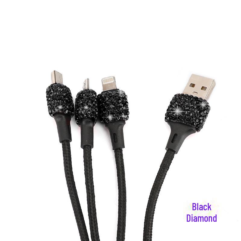 Diamond-Inlaid Dual USB Fast Car Charger with Smart Multi-Function Adapter