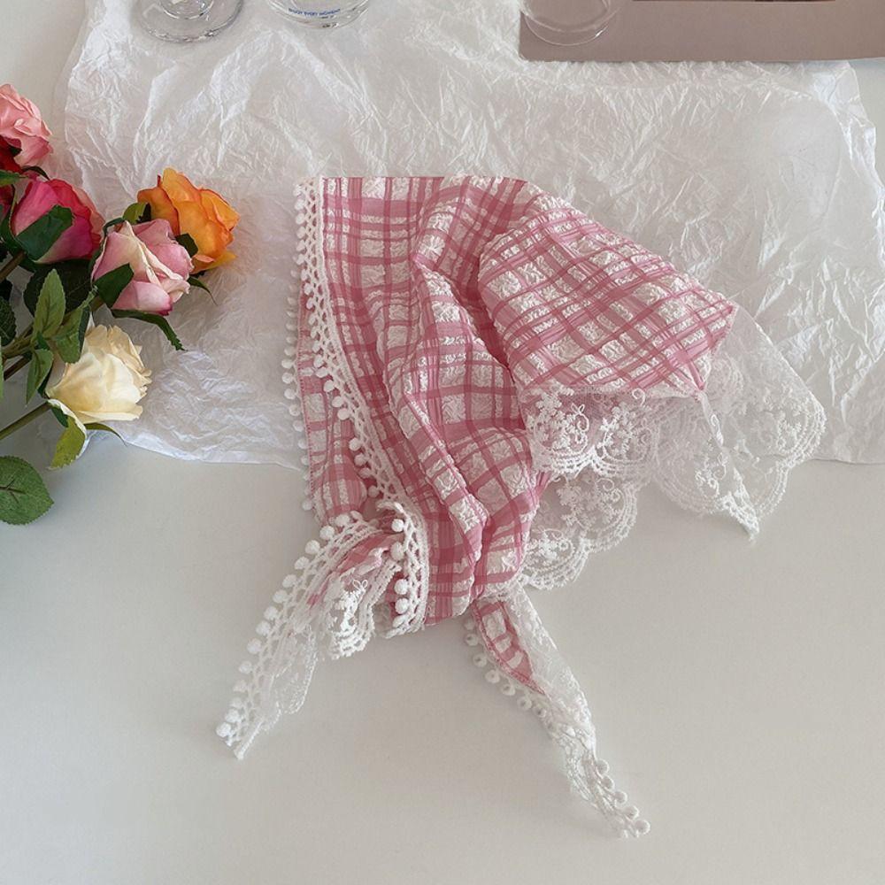 Lattice Triangle Bandana Turban Triangle Scarf Vintage Lace Hair Scarf  Ladies