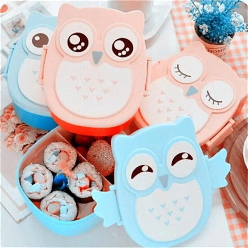 Portable Plastic Children Students Lunch Box Bento Box Food Container Carton Dinnerware Cutlery Food Container fridge Food Pod