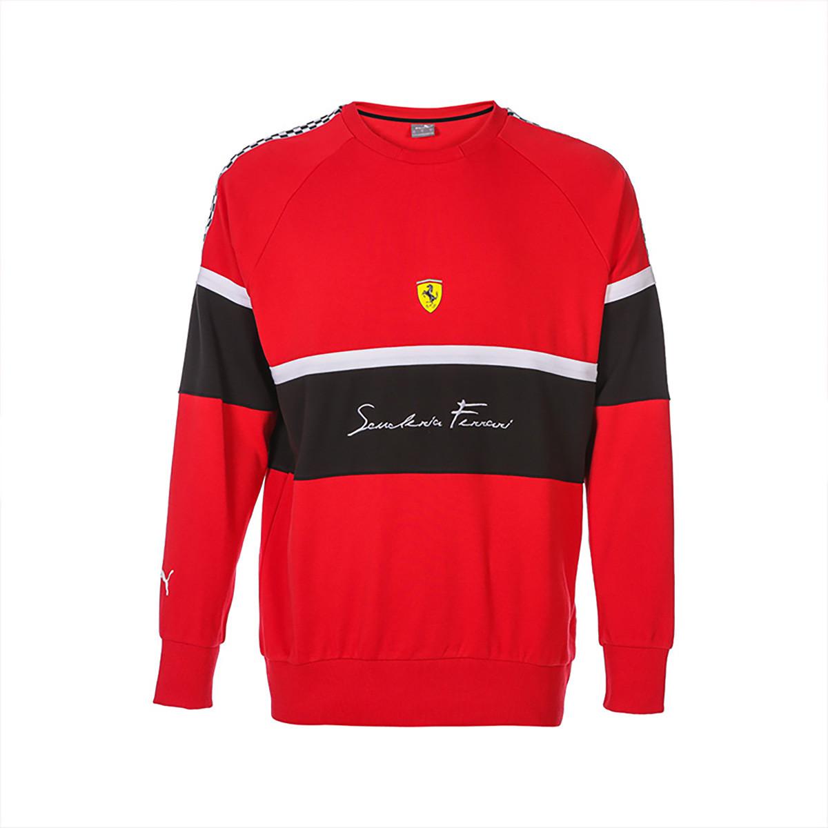 

Пуловер Puma Ferrari Series с круглым вырезом, вязаный, легкий, теплый, с длинным рукавом, мужской свитшот, красный, черный 599816-02 L