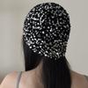 Retro Hollow Sequined Beanies Cap Korean Ear Protection Hat Fashion Knitted Hat  For Women