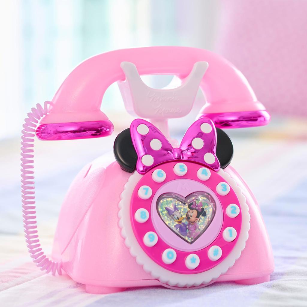 Just Play Disney Junior Minnie Mouse Ring Me Rotary Style Cell Phone with Lights and Sounds, Pink, Ages 3+