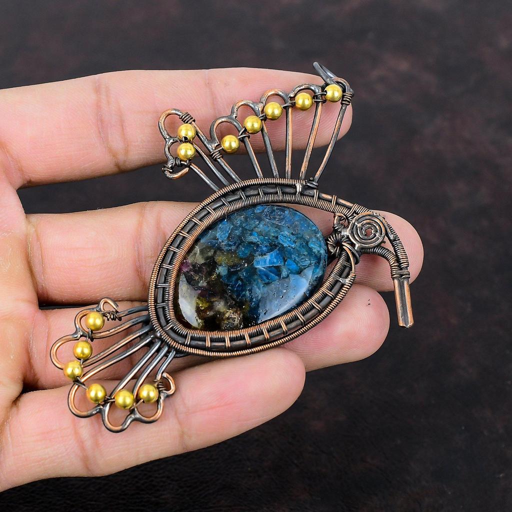 Watermelon Tourmaline Pendant Copper Wire Wrapped Pendant Gemstone Bird Jewelry Handmade Pendant Very Pretty Copper Jewelry Anniversary Gift