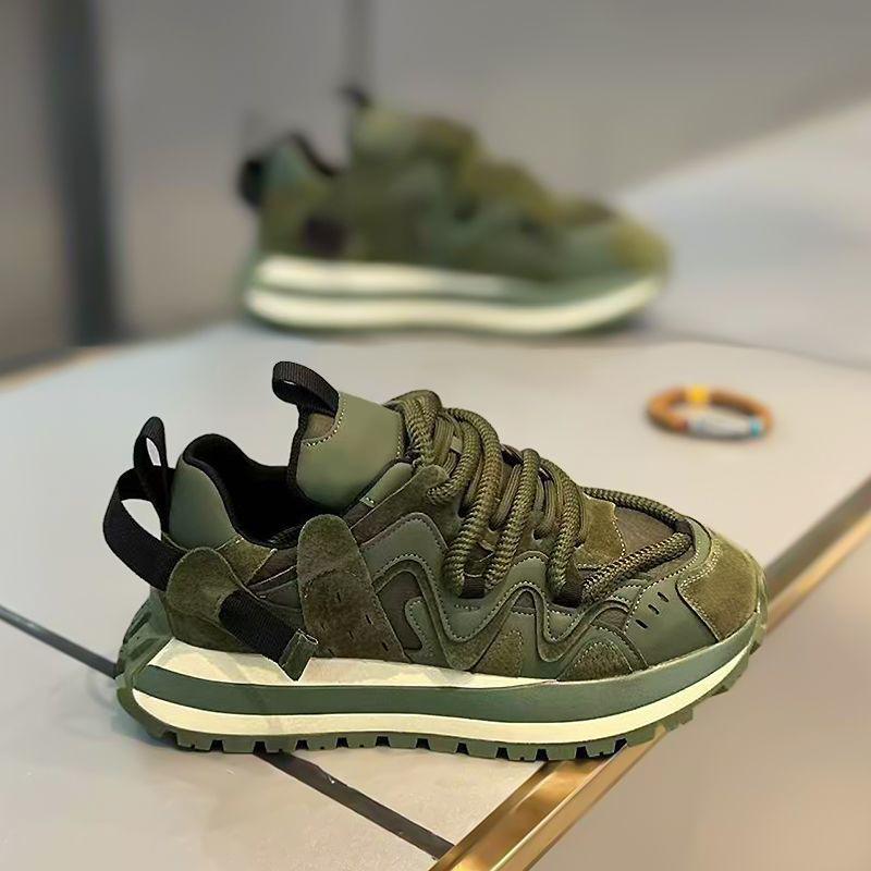 Popular Men's Shoes Niche High-end Breathable Sports Shoes Thick-soled Heightening Dad Shoes Men's Non-slip Casual Forrest Gump Shoes