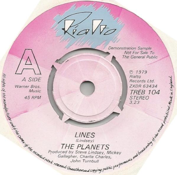 

7inch Record PLANETS - Lines TREB104PROMO Rialto 1979 UK Rock Used