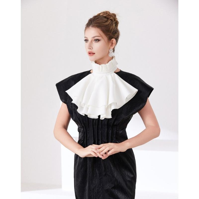 Elegant French Style Detachable Flouncing Collar With Layered Ruffle For Women Daily Outfit And Occasion