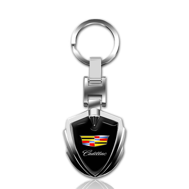 3D Metal Alloy Car Keychain Clouds Pattern Shield Key Rings Accessories For Cadillac SRX ATS XTS CT4 CT5 CT6 XT4 XT5 XT6