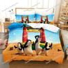 Cartoon Madagascar Penguin Bedding Set Boys Girls Twin Queen Size Duvet Cover Pillowcase Bed Kids Adult Home Textileextile963