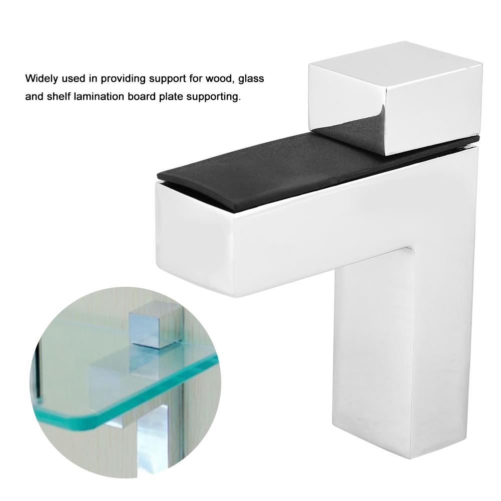 Zestaw 4 sztuk Klipsów Mocujących Typu F do Półek Warstwowych ze Szkła i Drewna Wsporniki Wspierające Kołki do Półek Ściennych (# 01)