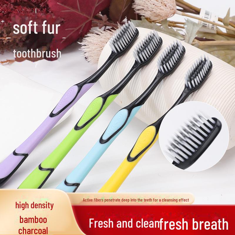 Brosse à Dents Jingxin à Soies Douces au Charbon de Bambou - Avancée, Emballée Individuellement pour Adultes