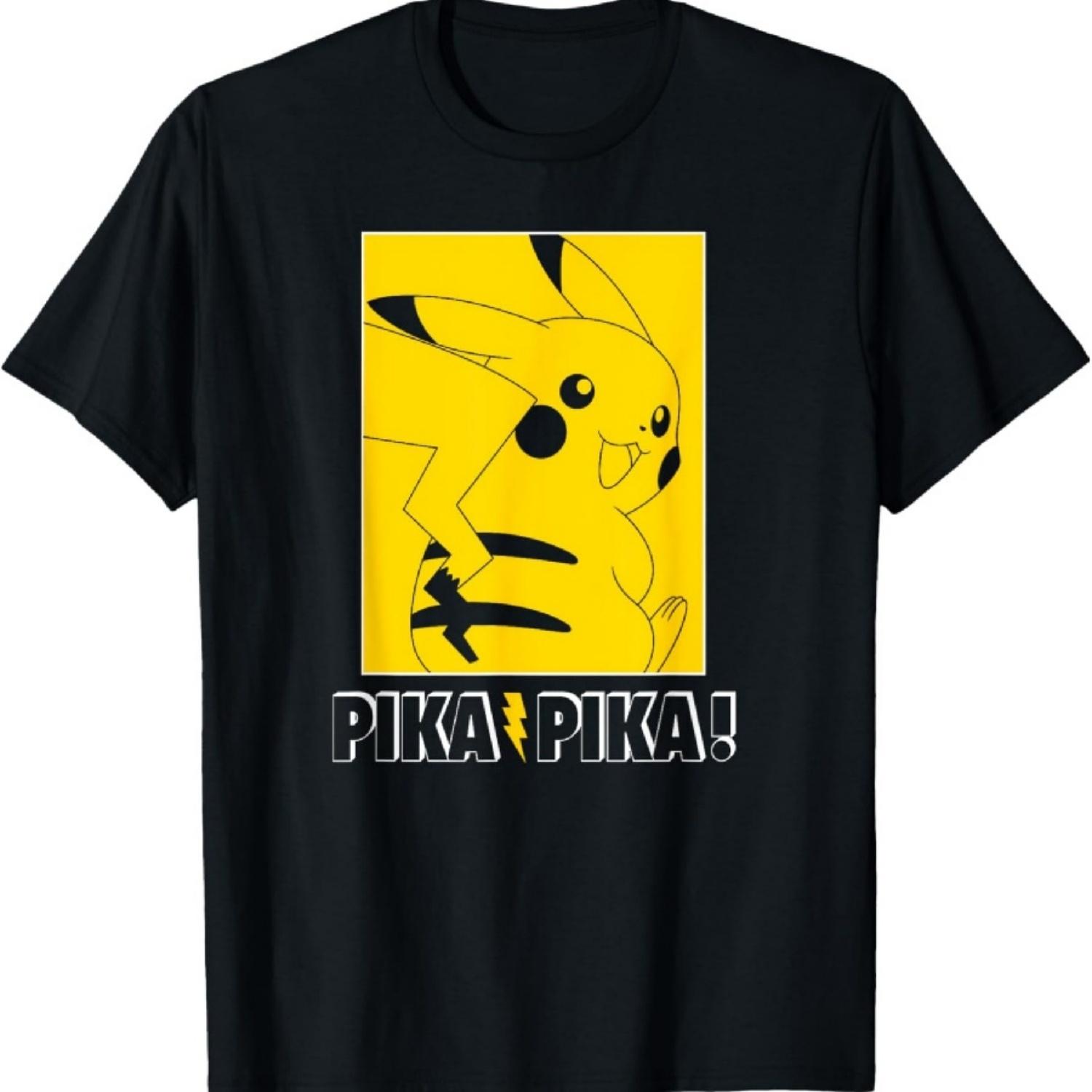 Покемон - Футболка с Пикачу с черным контуром S