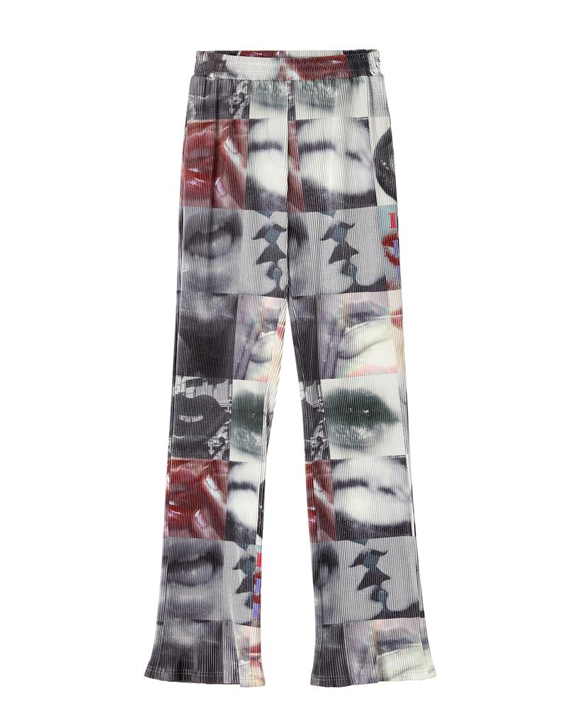 CURRENT Pleats Long Pants(Black/White)