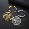 EUEAVAN Wicca Pentagram Chakra Keychain for Women Men Stainless Steel Hecate Wheel Amulet Keyring Spiritual Pagan Jewelry Gift