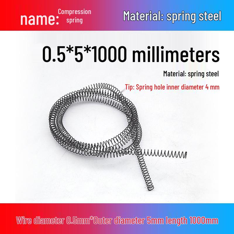 Spring Wire: 1m Long, Soft Pressure, Manganese Steel, 0.3-4.5mm Diameter, Yellow Compression Return.
