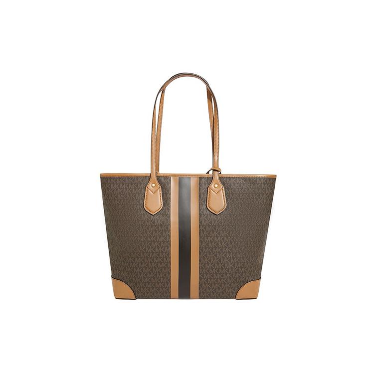 New MICHAEL KORS Eva Canvas Tote Bag Shopping Bag Handbag Women's Apple Brown 30T9GV0T7B-252